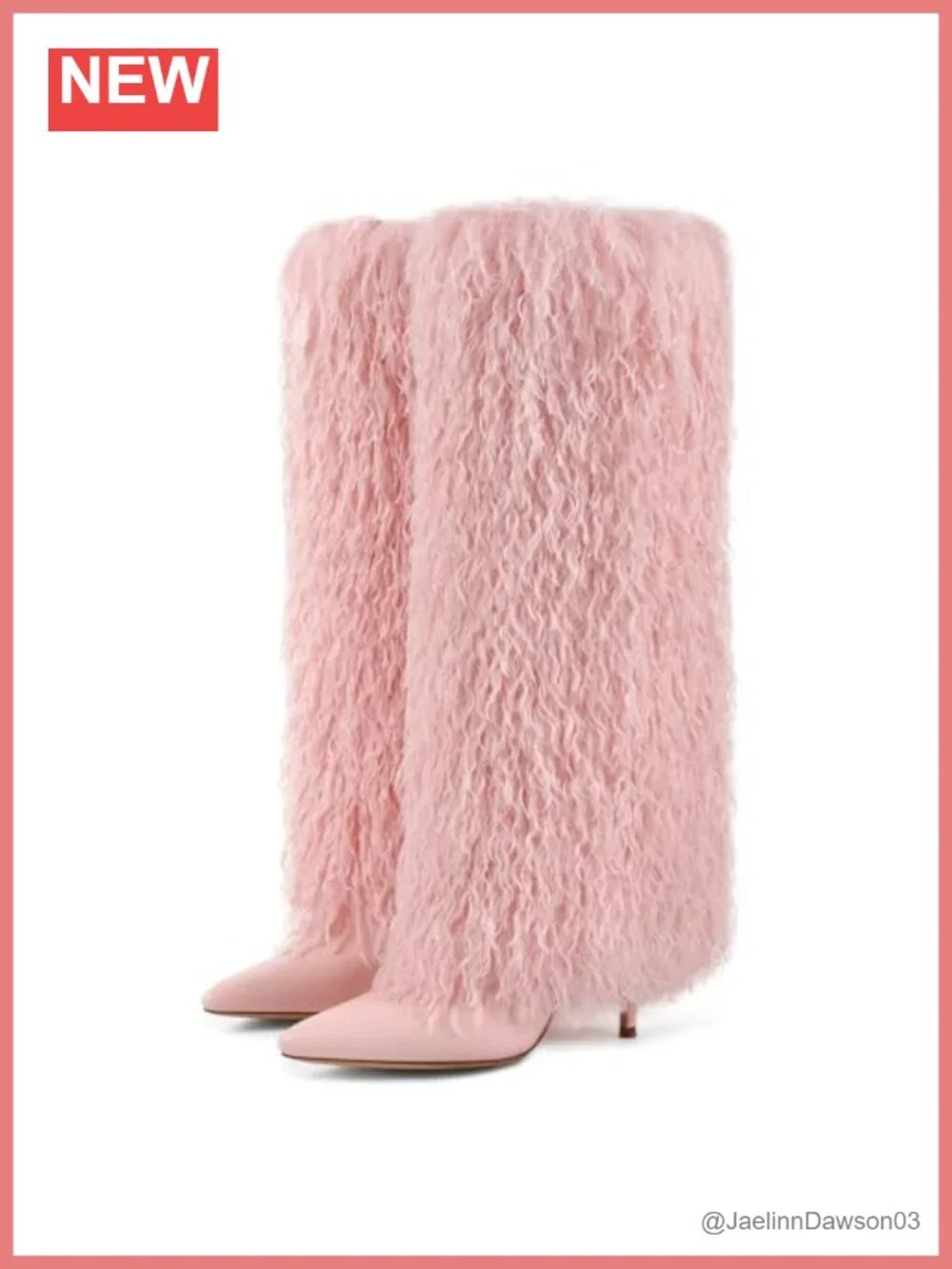Faux Fur Over the Knee Stiletto Boots for Women | Fluffy High Heel Knee High